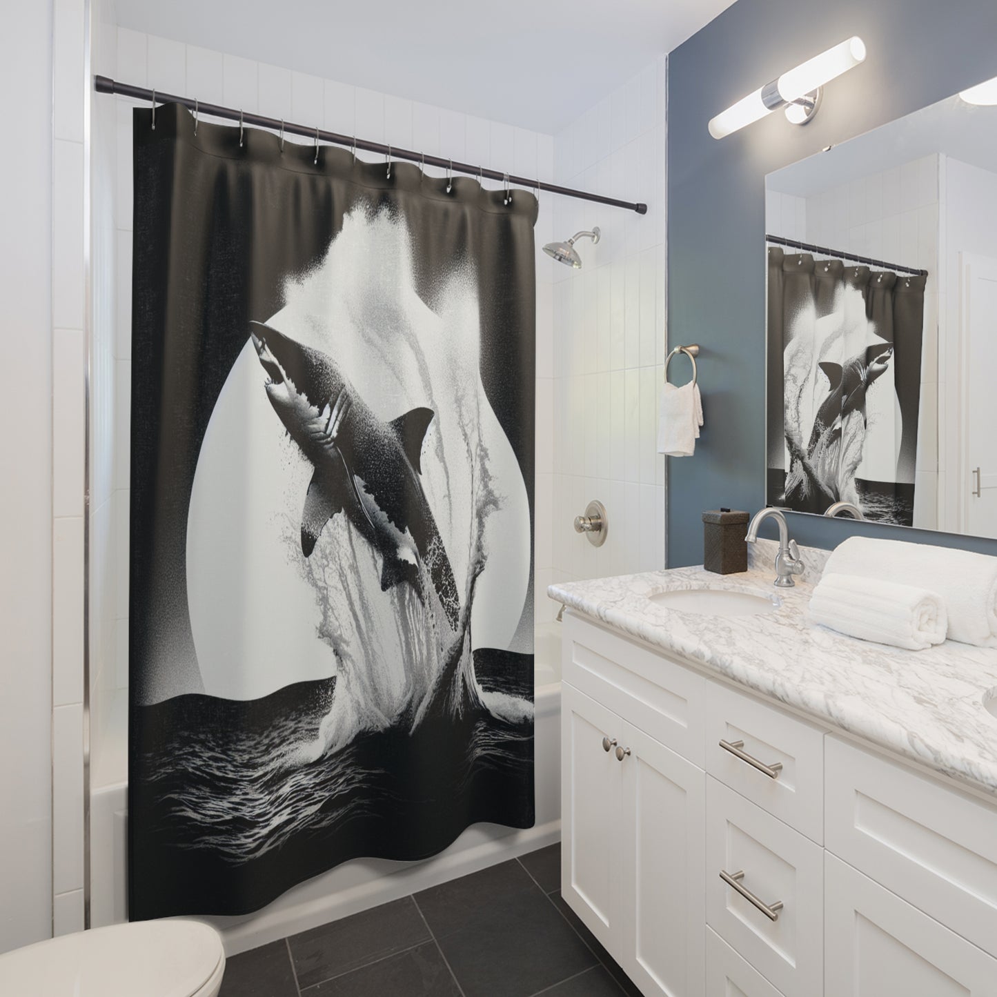 Air Jaws Shark 5 - Shower Curtains