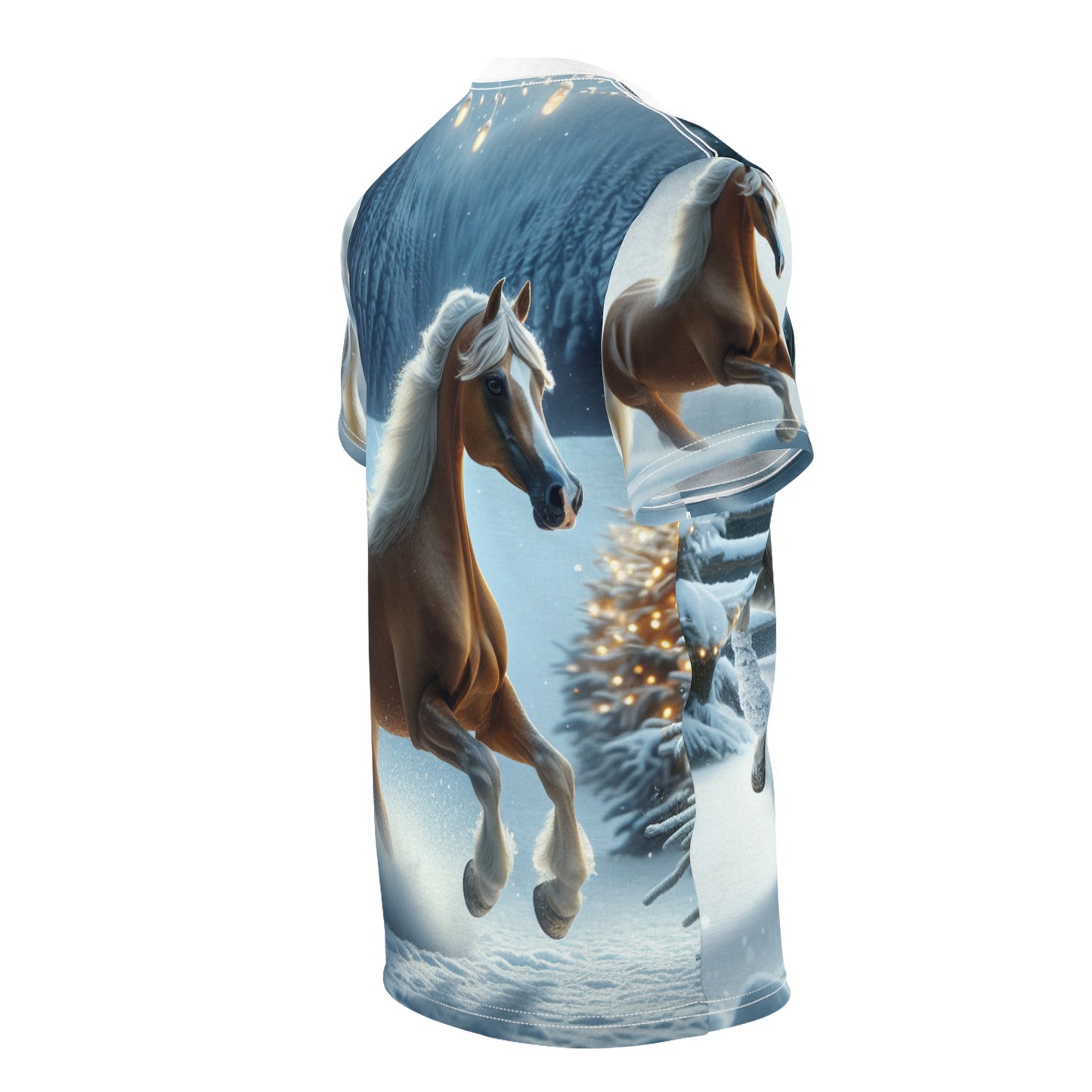 Arabian Horse Winter Scene - Unisex Cut & Sew Tee (AOP)