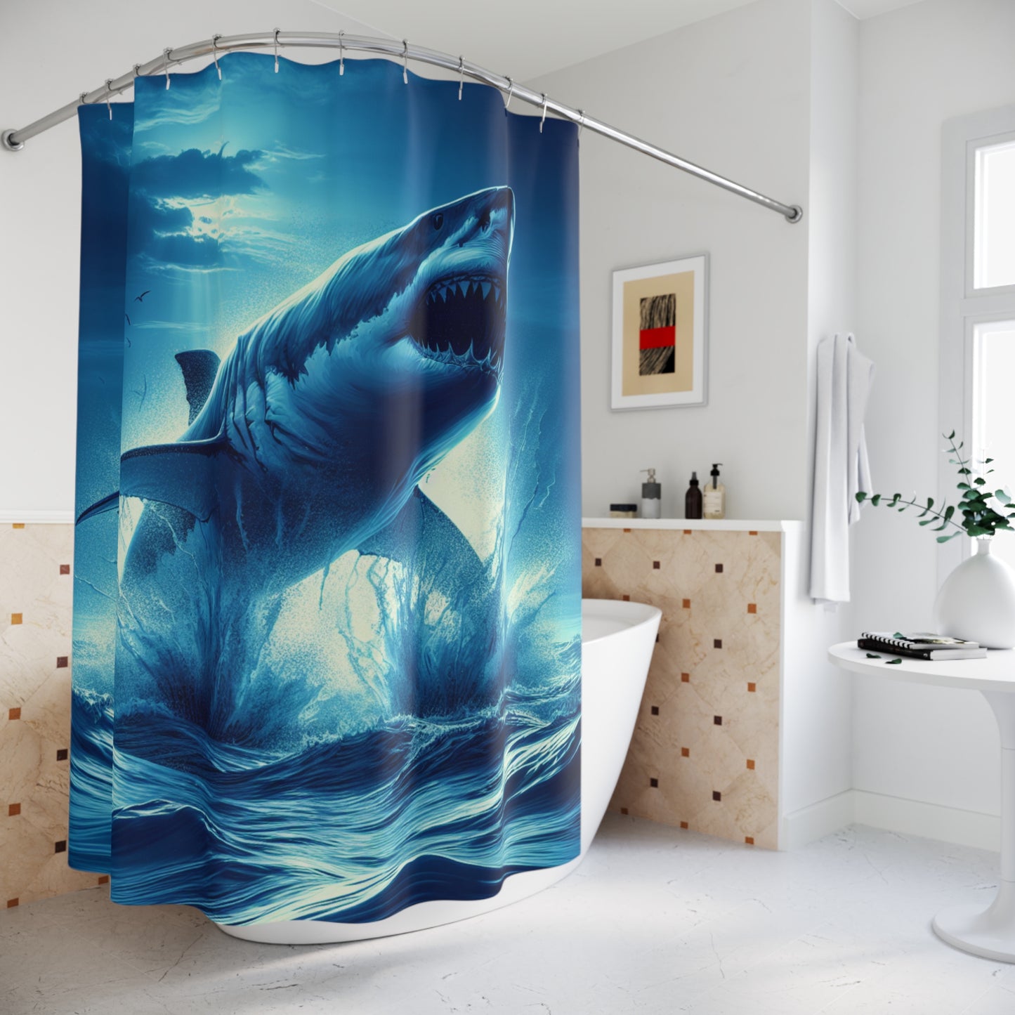 Air Jaws Shark - Shower Curtains