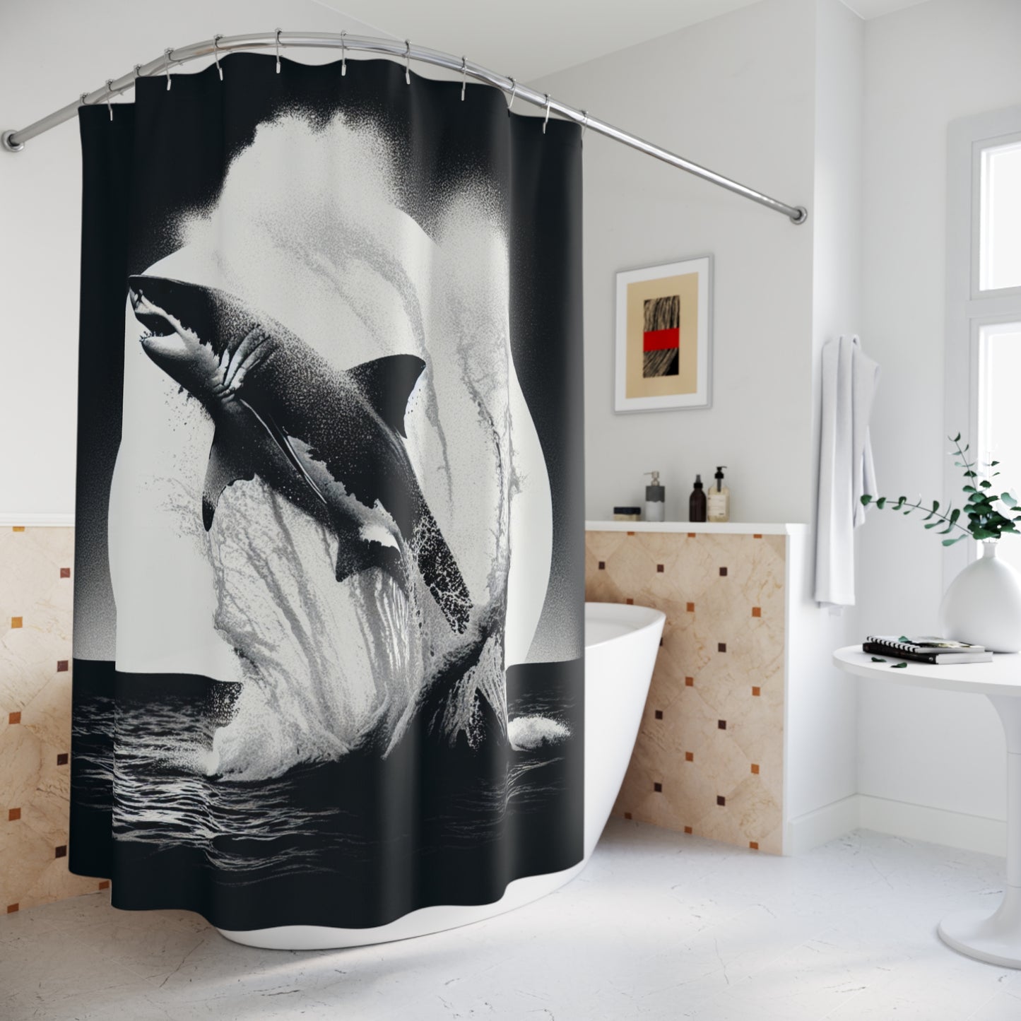 Air Jaws Shark 5 - Shower Curtains