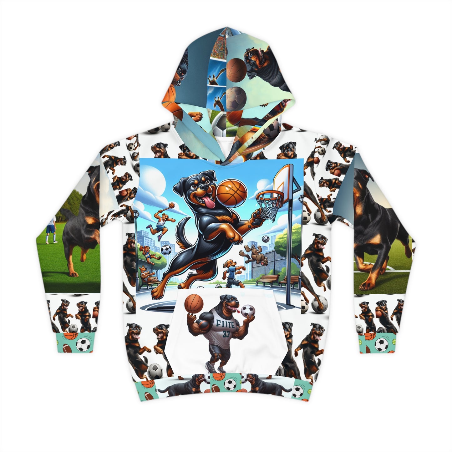 Rottweiler Sports - Children's Hoodie (AOP)