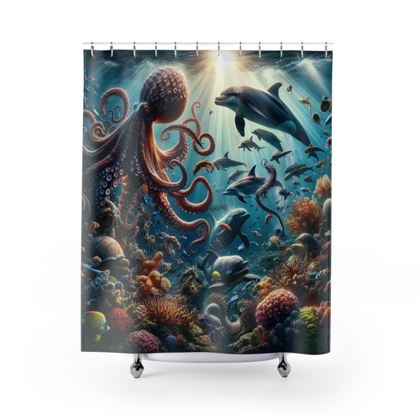 Dolphon/Octopus - Shower Curtains