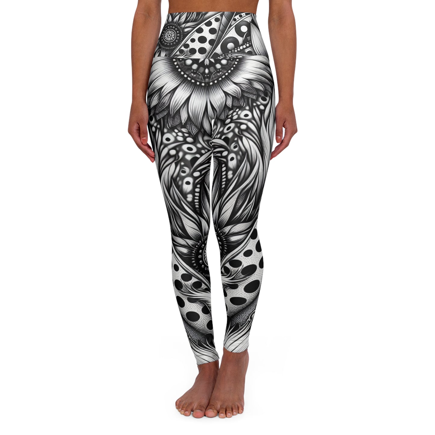 Feathers & Sunflowers Yoga Leggings