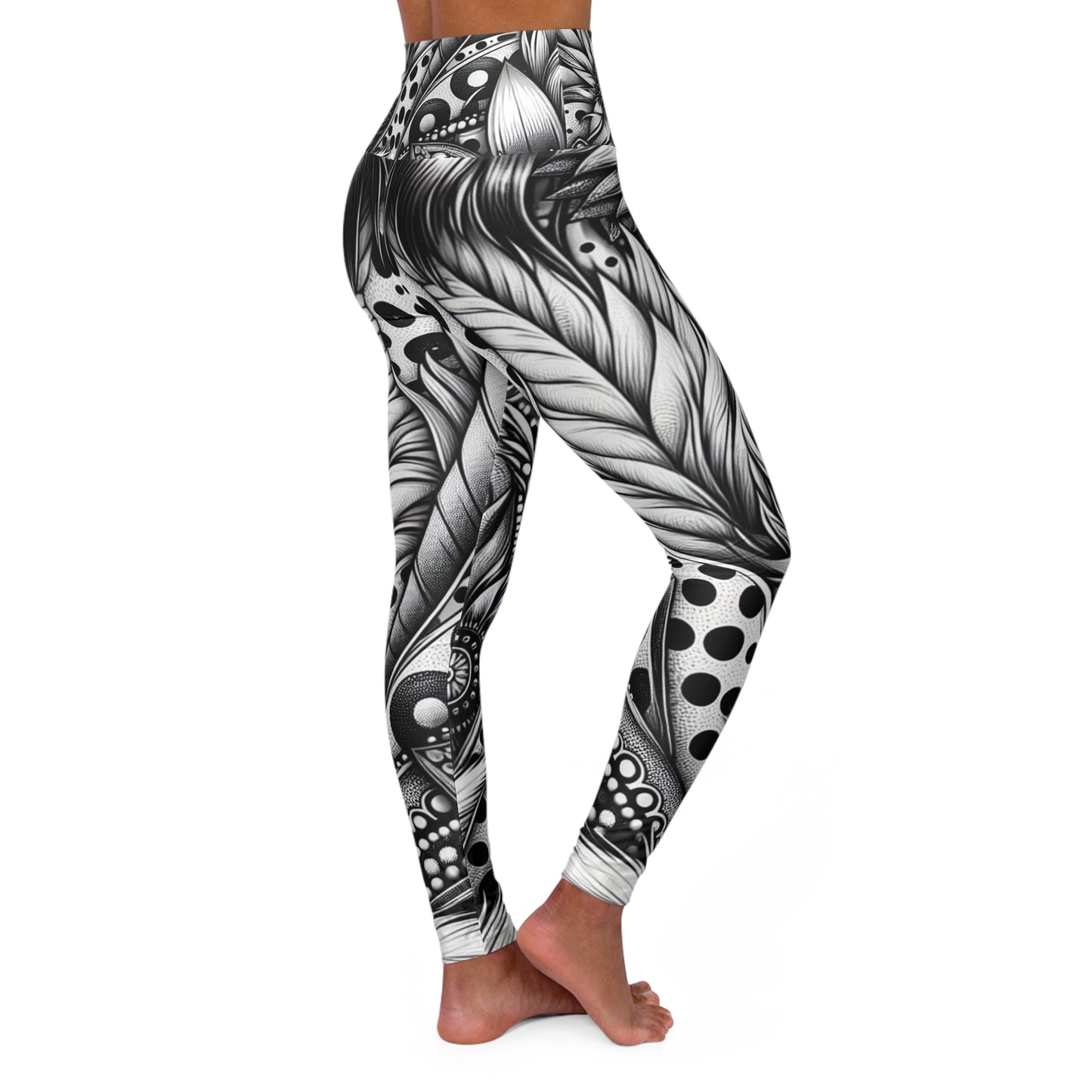 Feathers & Sunflowers Yoga Leggings