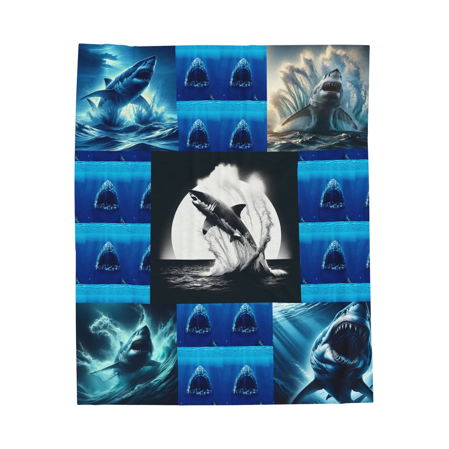 Air Jaws Sharks - Velveteen Plush Blanket