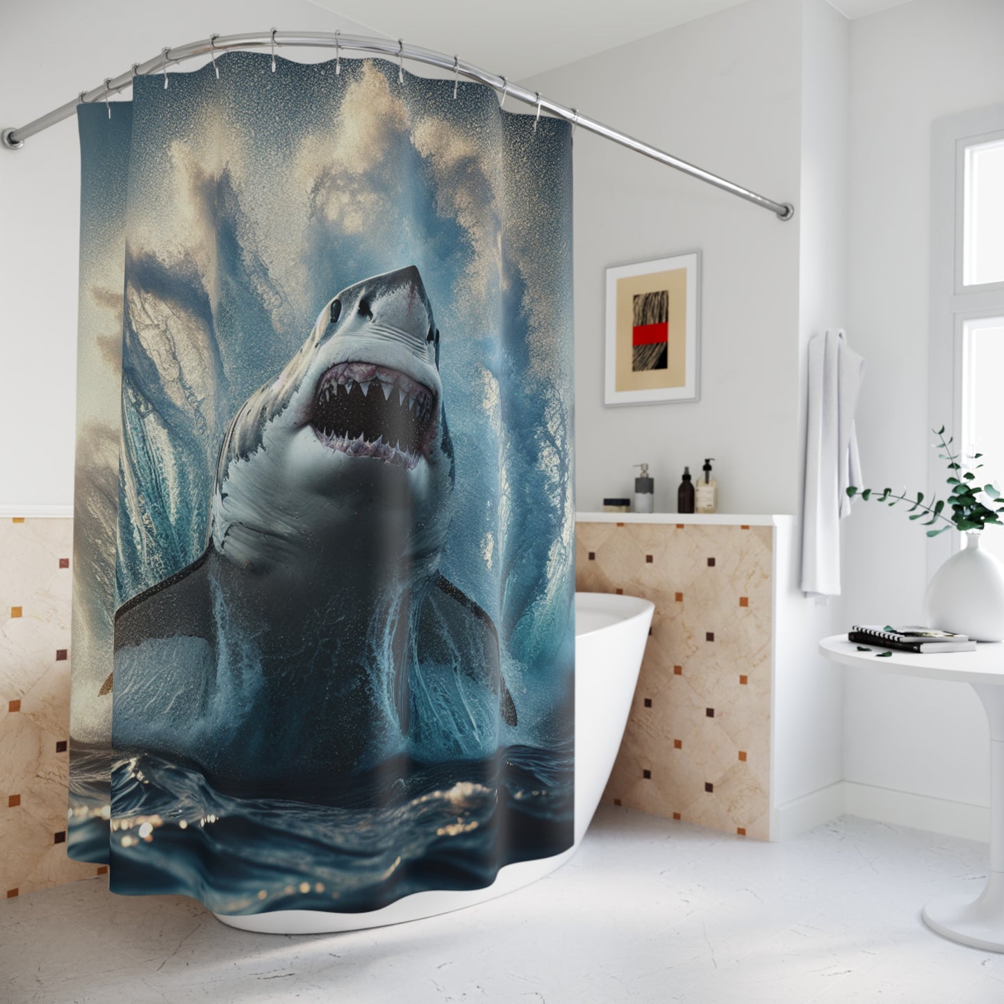 Air Jaws Shark 4 - Shower Curtains