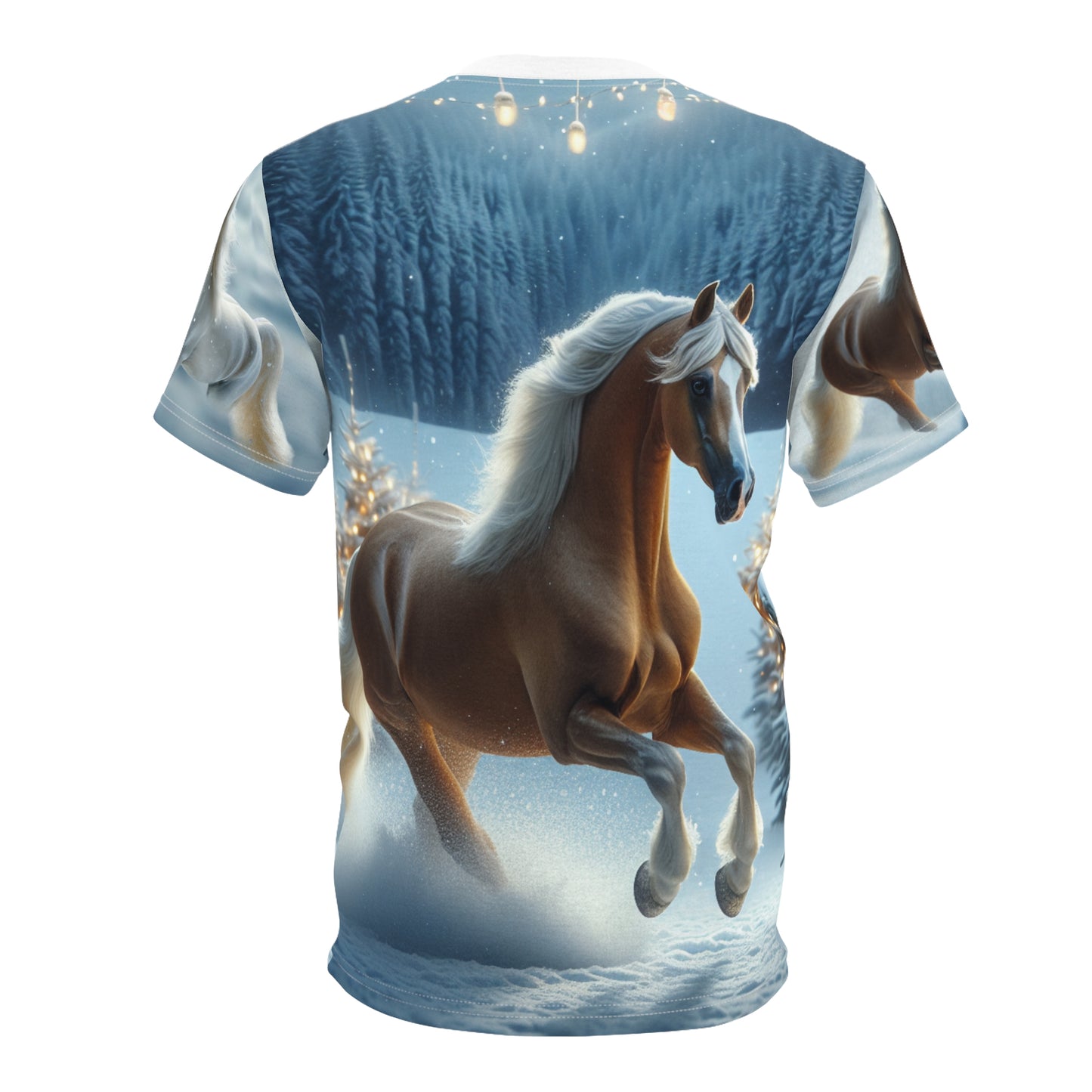 Arabian Horse Winter Scene - Unisex Cut & Sew Tee (AOP)
