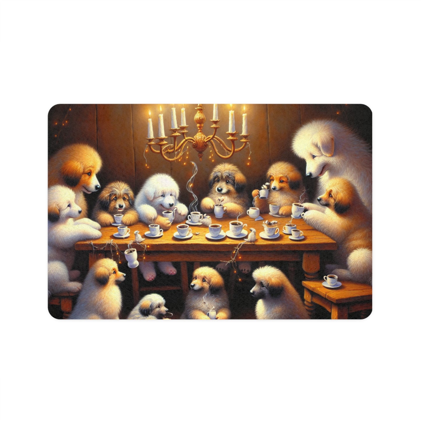 Doggie Dinner Time - Pet Food Mat (12x18)
