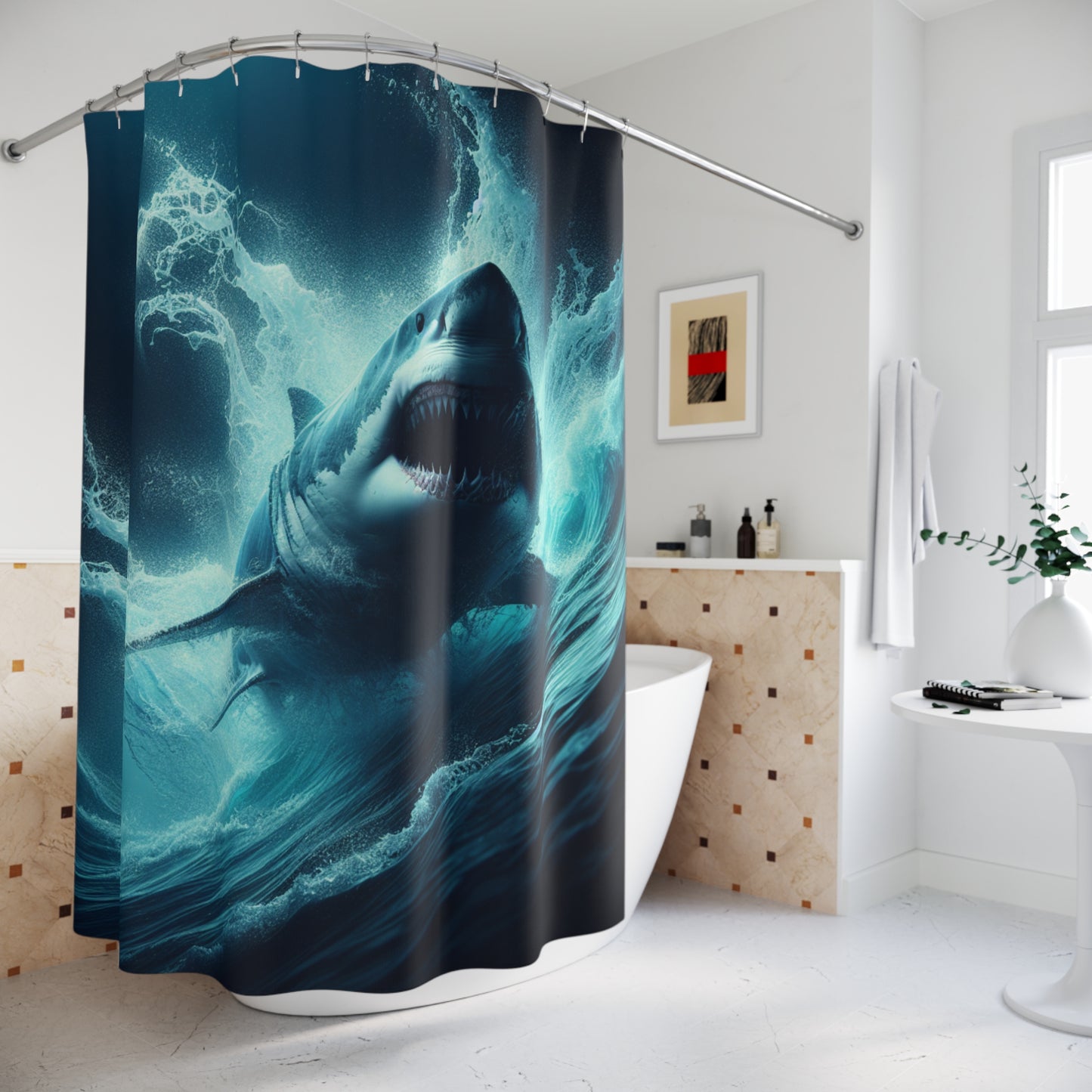Air Jaws Shark 3 - Shower Curtains