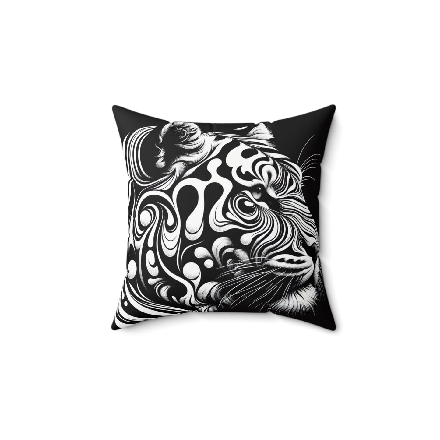 White Tiger - Spun Polyester Square Pillow