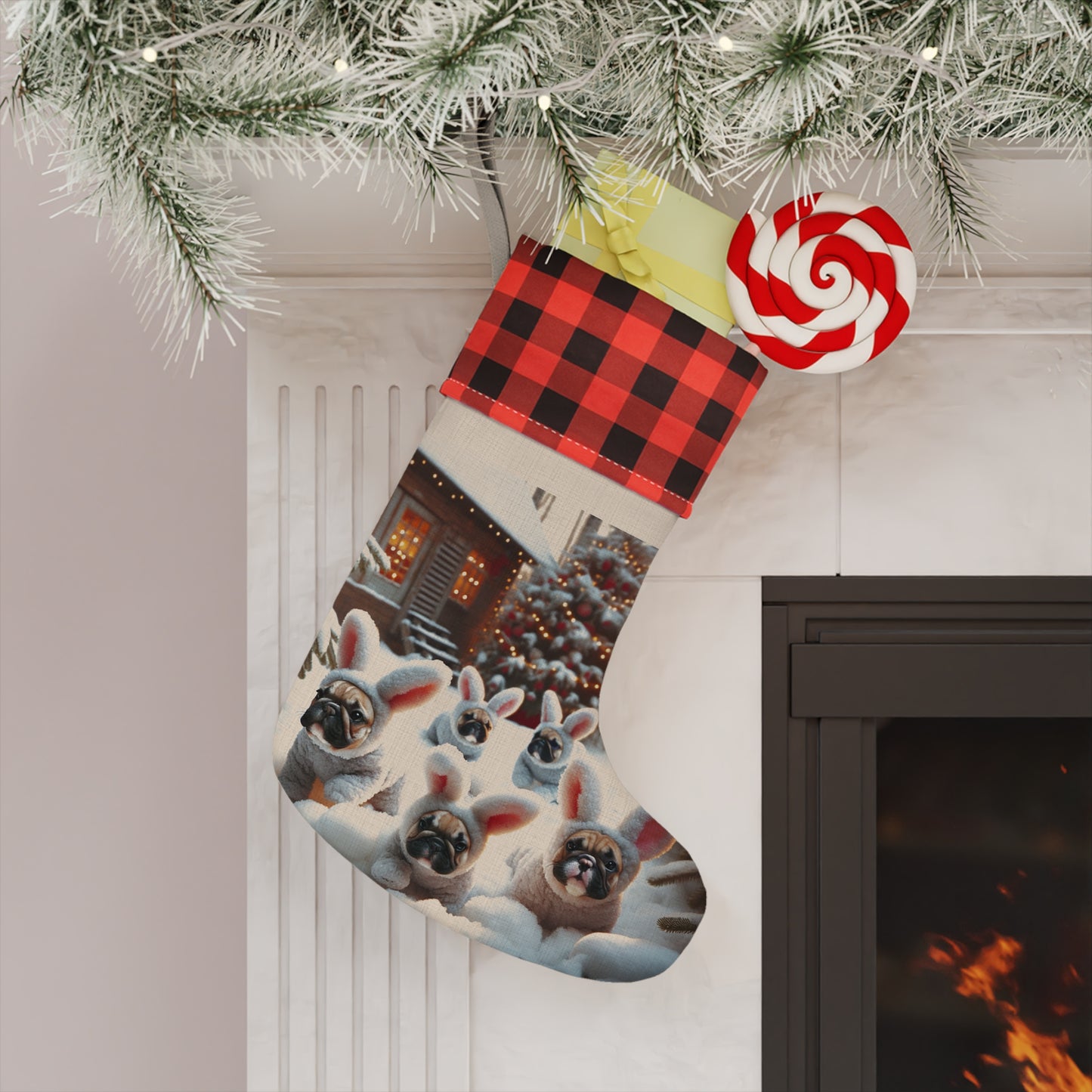French Bulldog Bunny Rabbit - Christmas Stocking