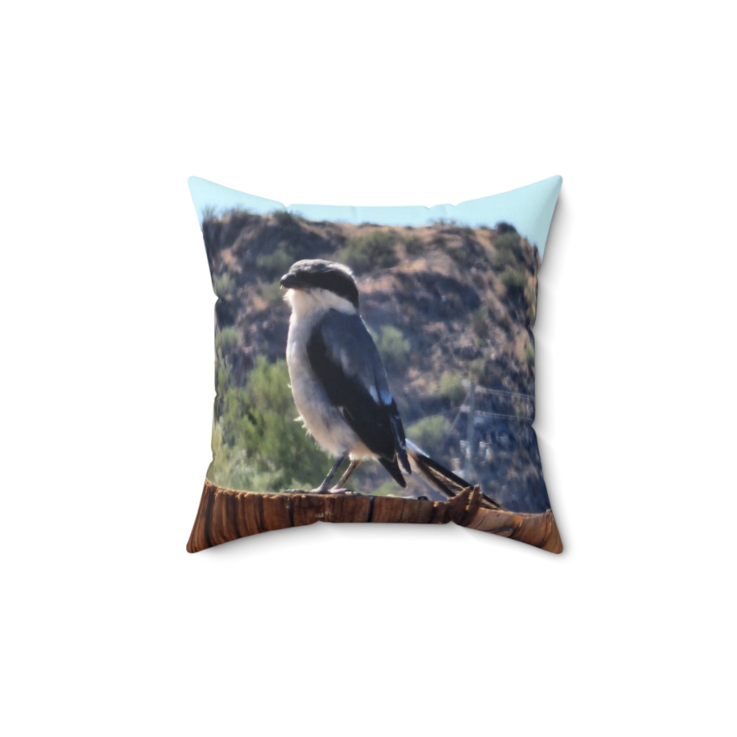 Shrike Bird - Spun Polyester Square Pillow