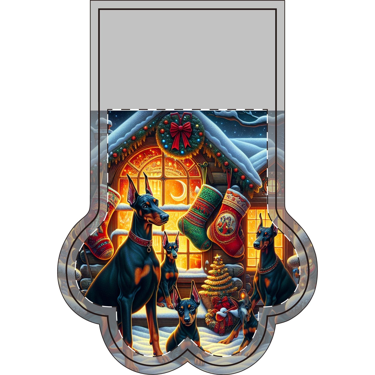 Doberman - Christmas Stocking (Paw)