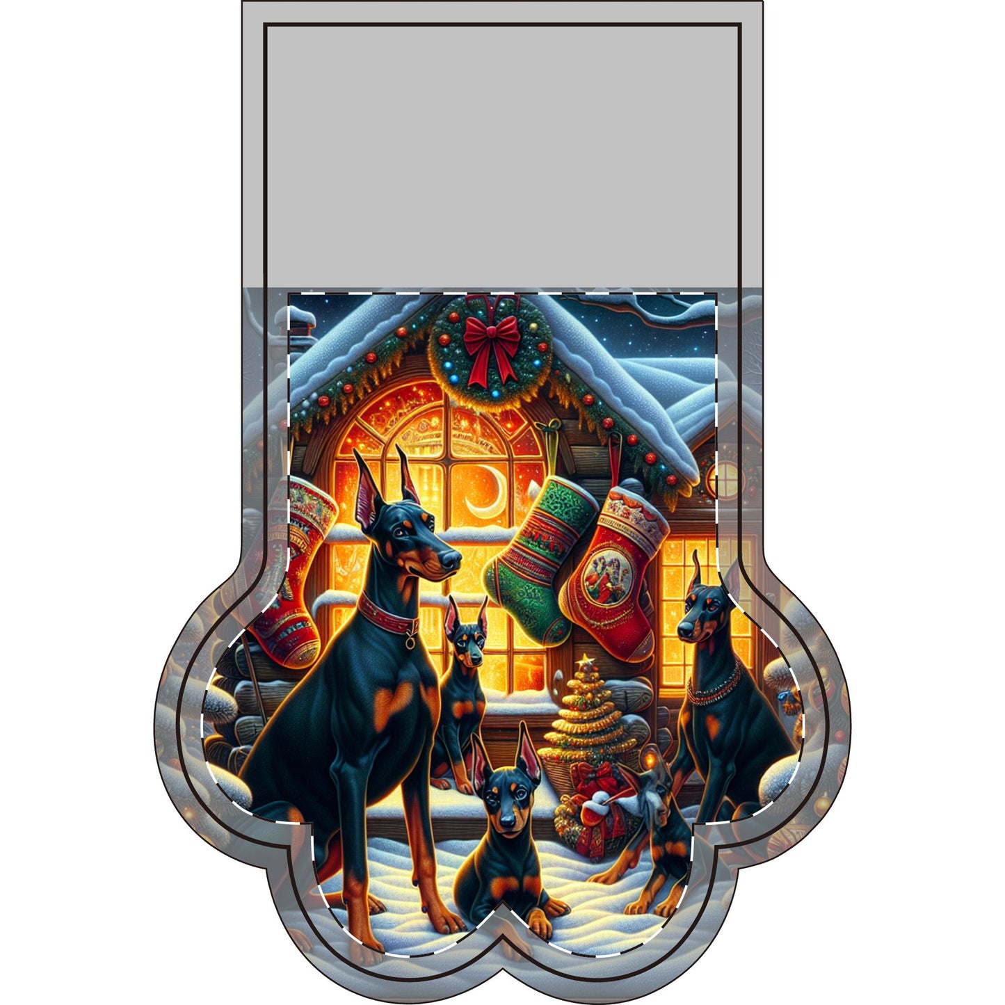 Doberman - Christmas Stocking (Paw)