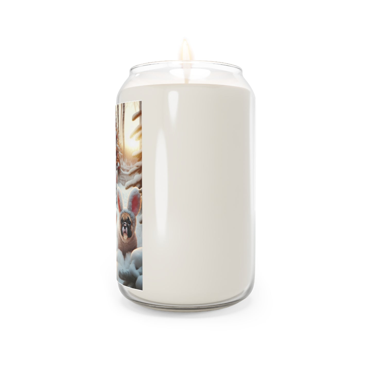 French Bulldog Bunny Rabbit Christmas- Scented Candle, 13.75oz