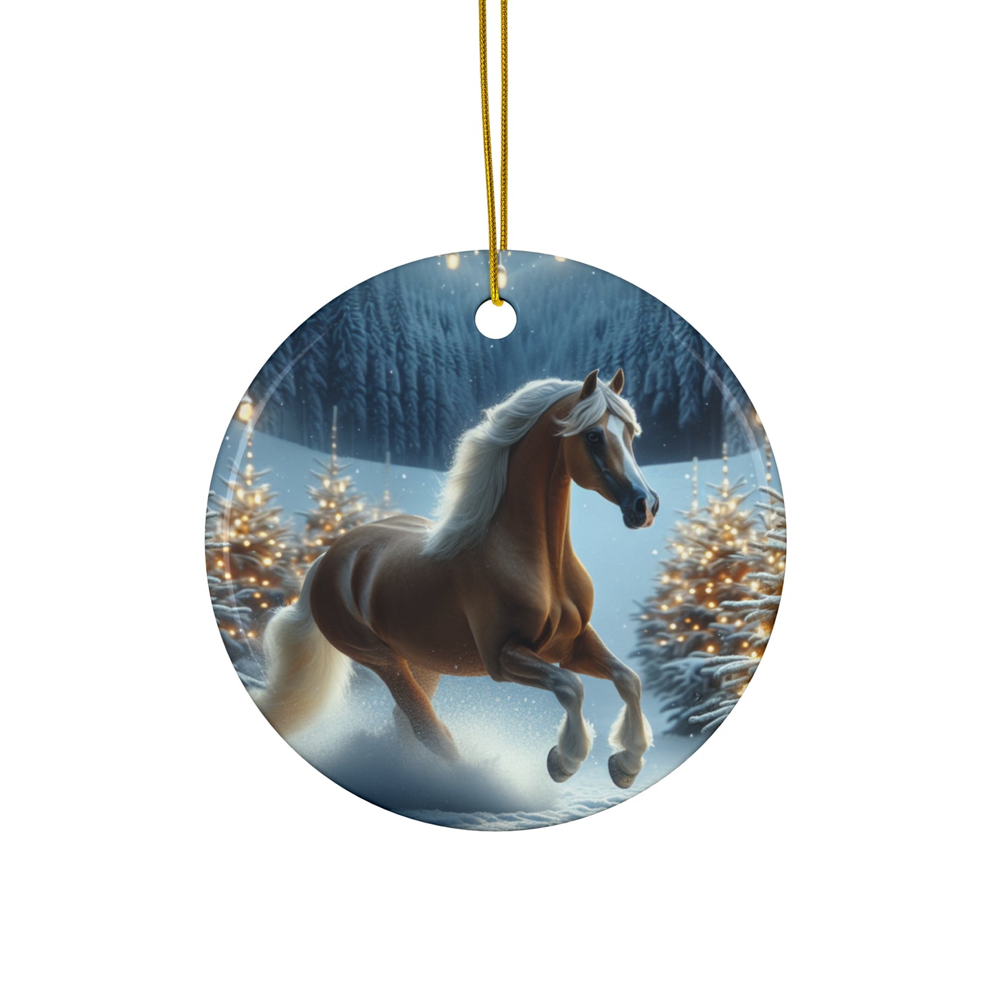 Arabian Horse Christmas 2 - Ceramic Ornament, 4 Shapes