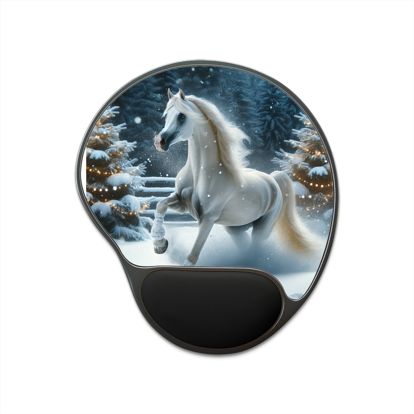 Arabian Horse Christmas - Mouse Pad With Wrist Rest