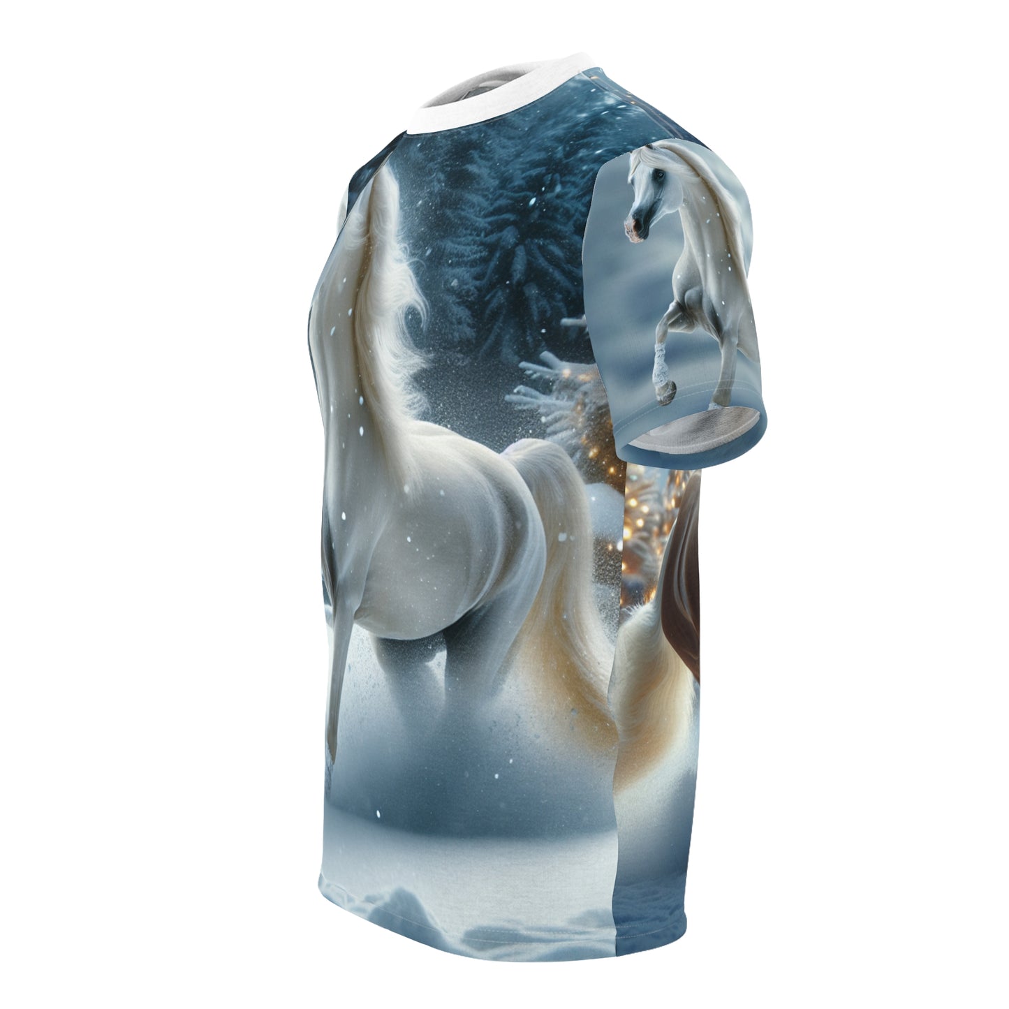 Arabian Horse Winter Scene - Unisex Cut & Sew Tee (AOP)