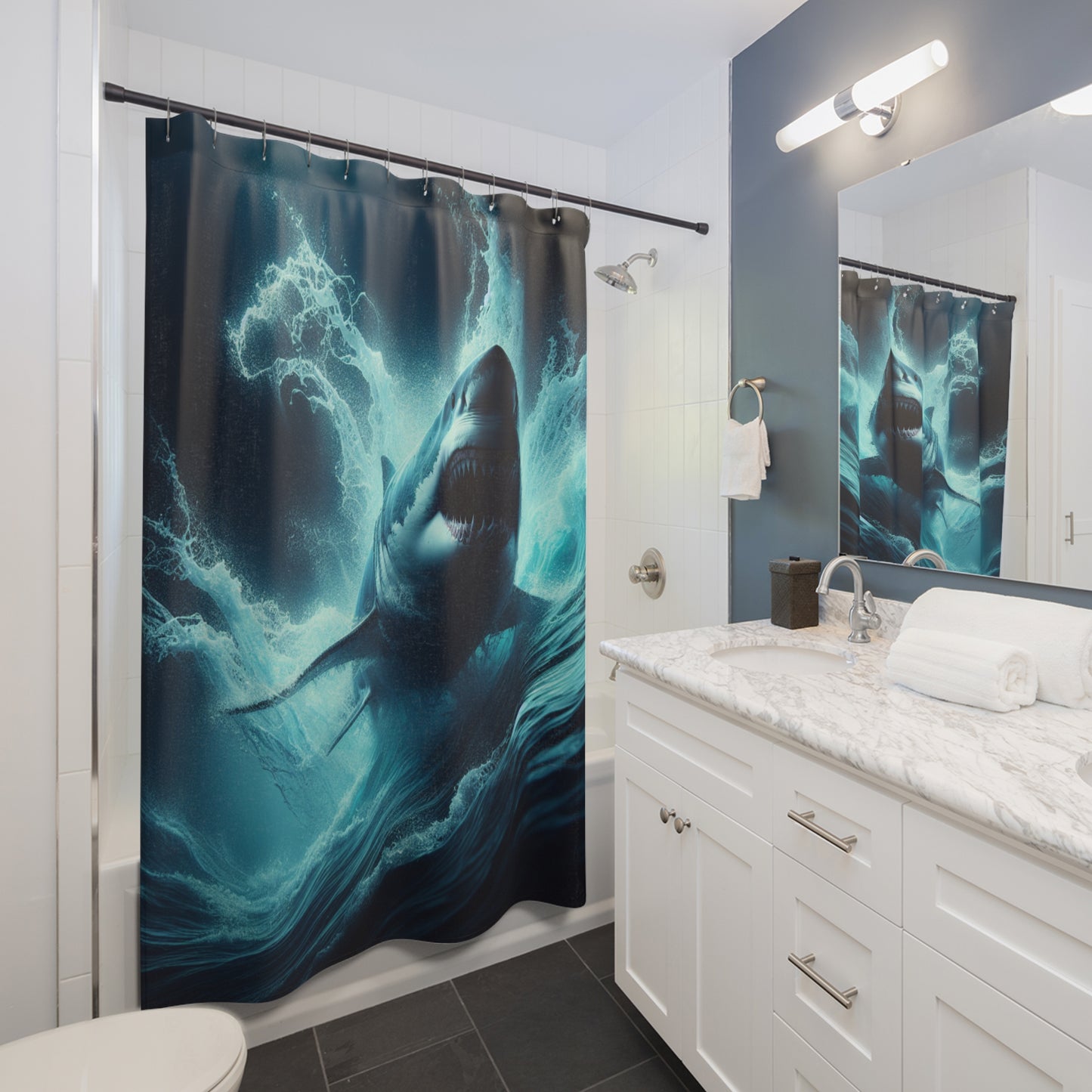 Air Jaws Shark 3 - Shower Curtains