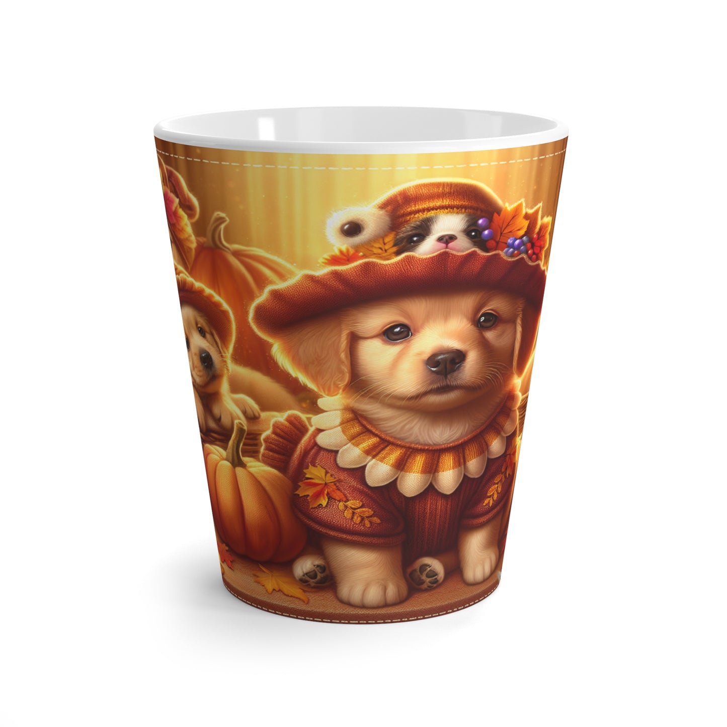 Thanksgiving Day Puppies 3 - Latte Mug