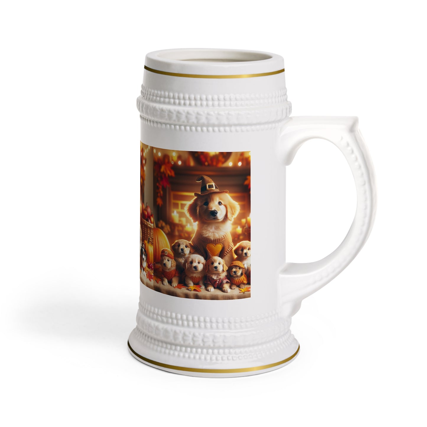 Thanksgiving Day Puppies 6 - Beer Stein Mug