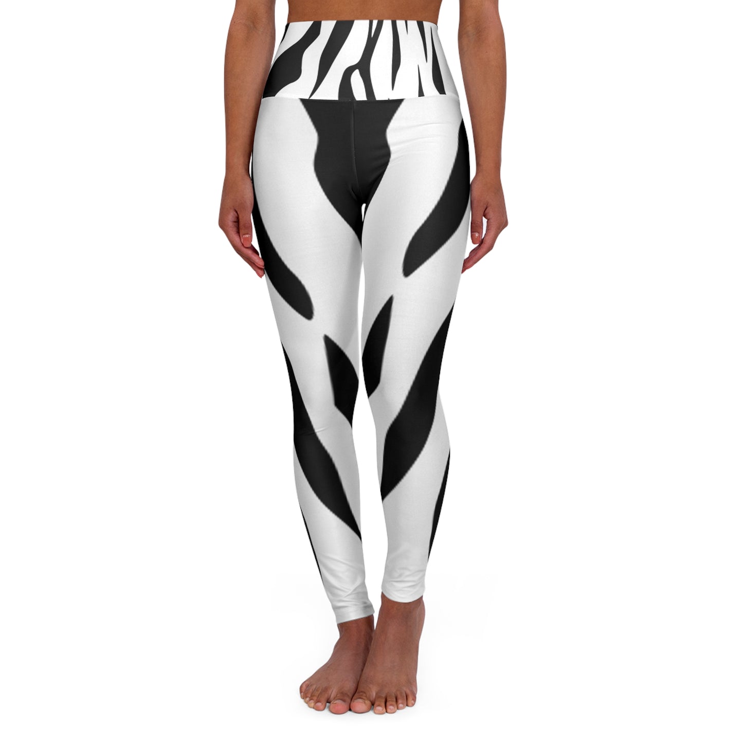 White Tiger - High Waisted Yoga Leggings (AOP)