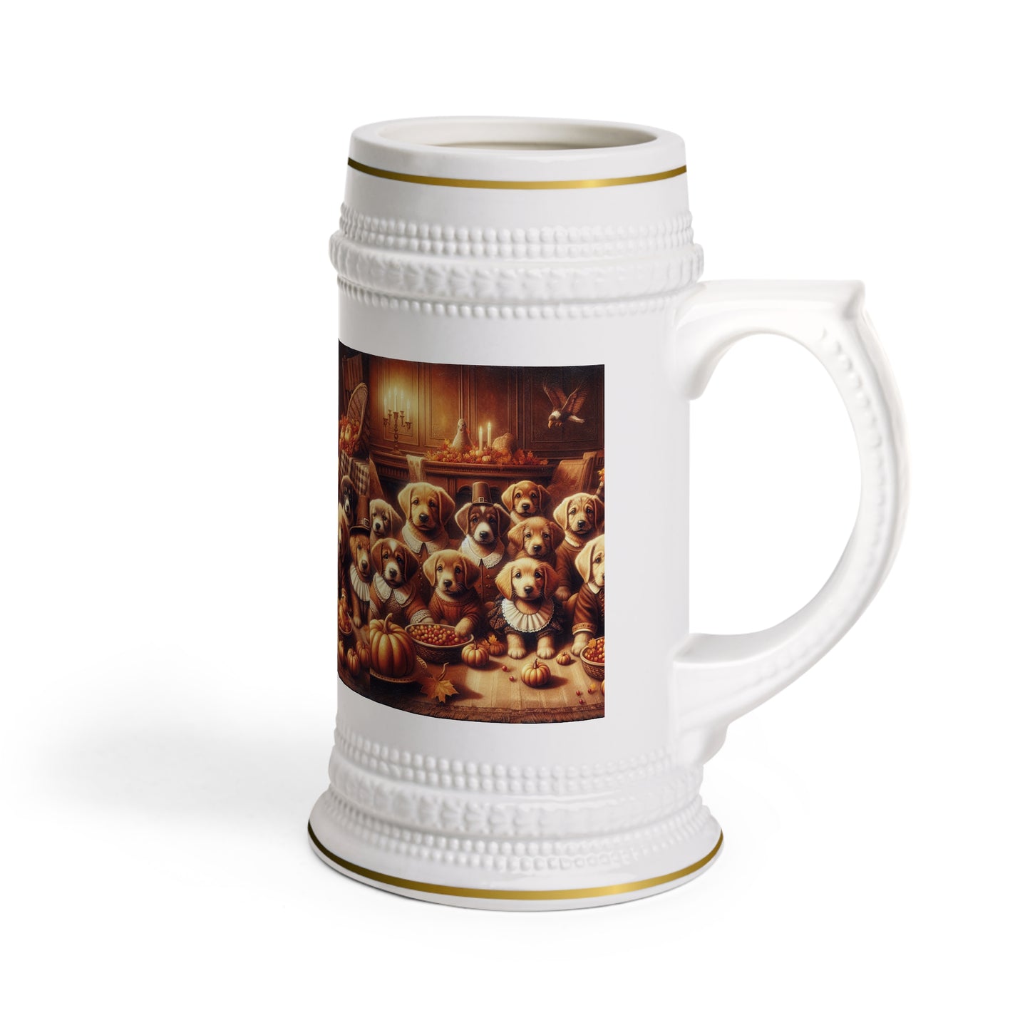 Thanksgiving Day Puppies 5 - Beer Stein Mug