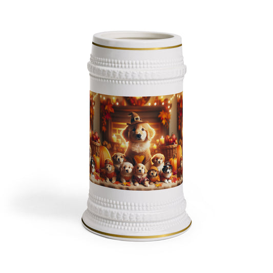 Thanksgiving Day Puppies 6 - Beer Stein Mug