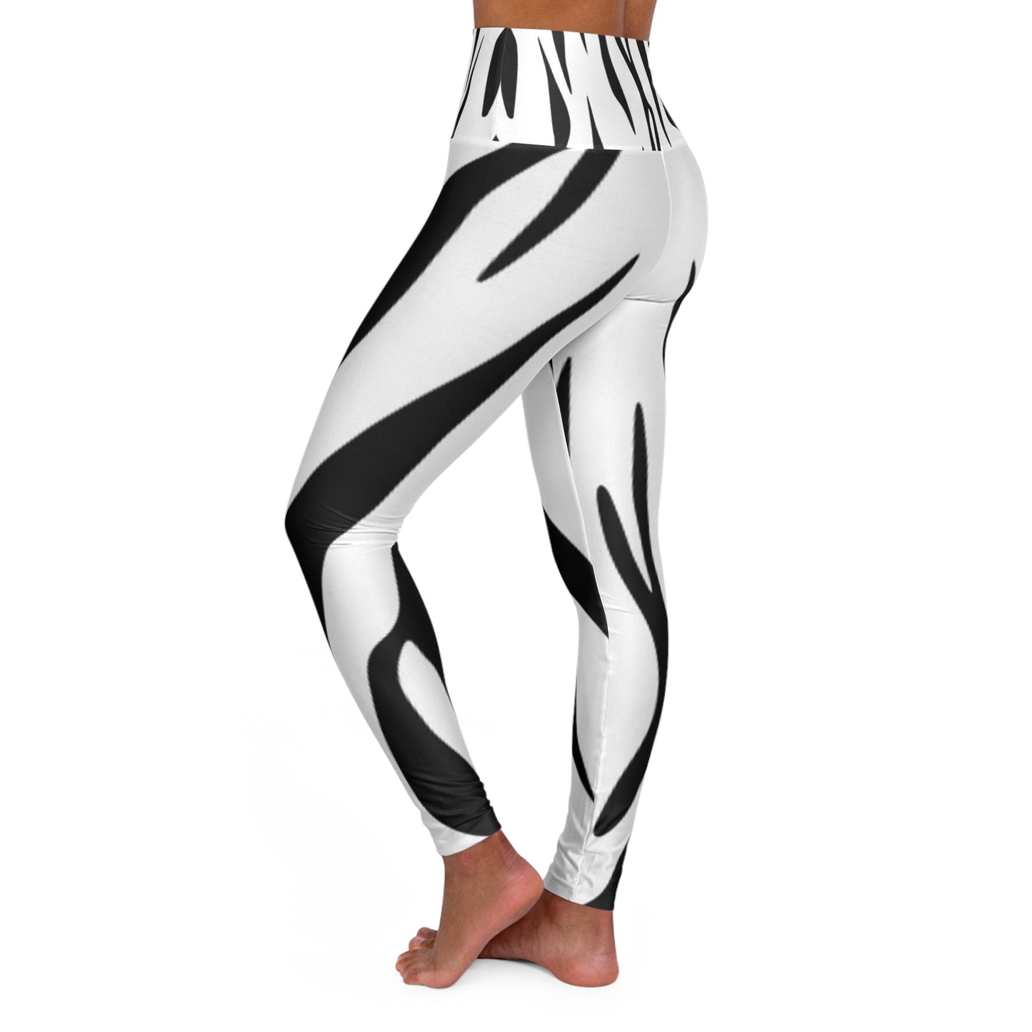 White Tiger - High Waisted Yoga Leggings (AOP)