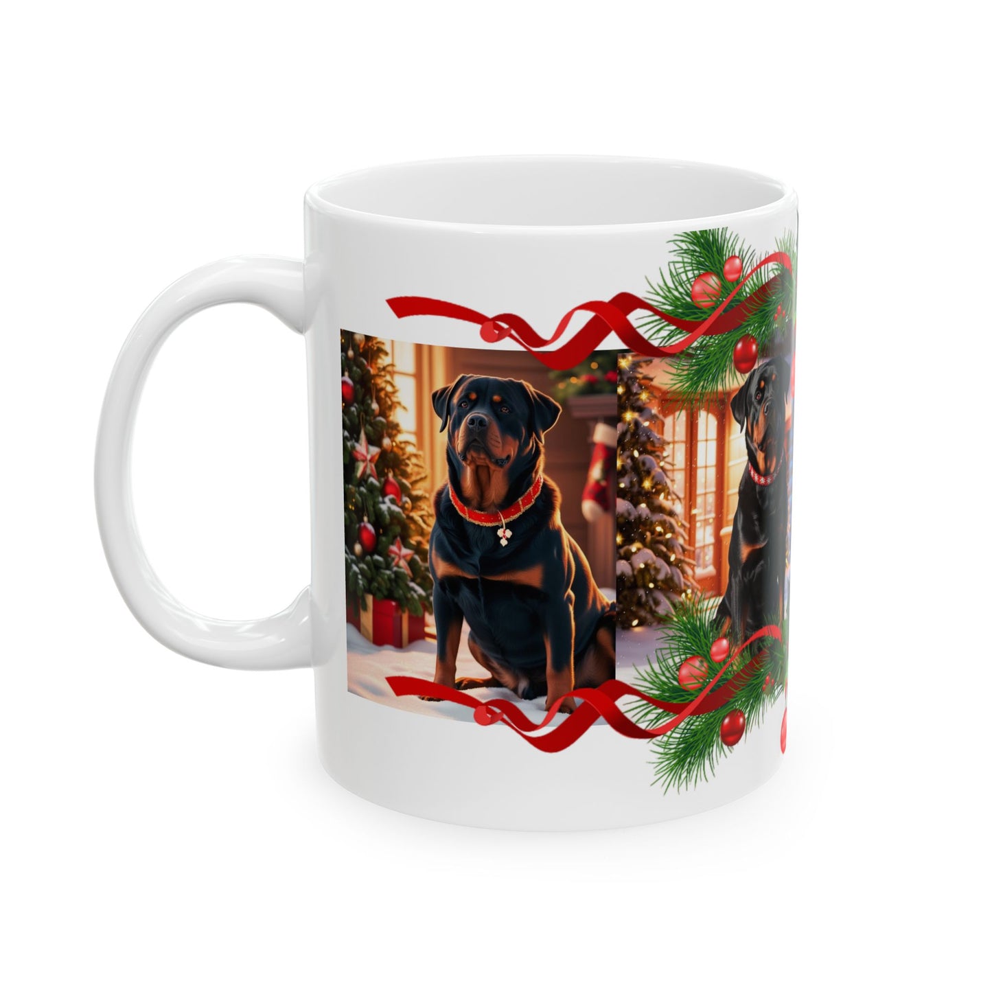 Rottweiler Christmas - Ceramic Mug, (11oz, 15oz)