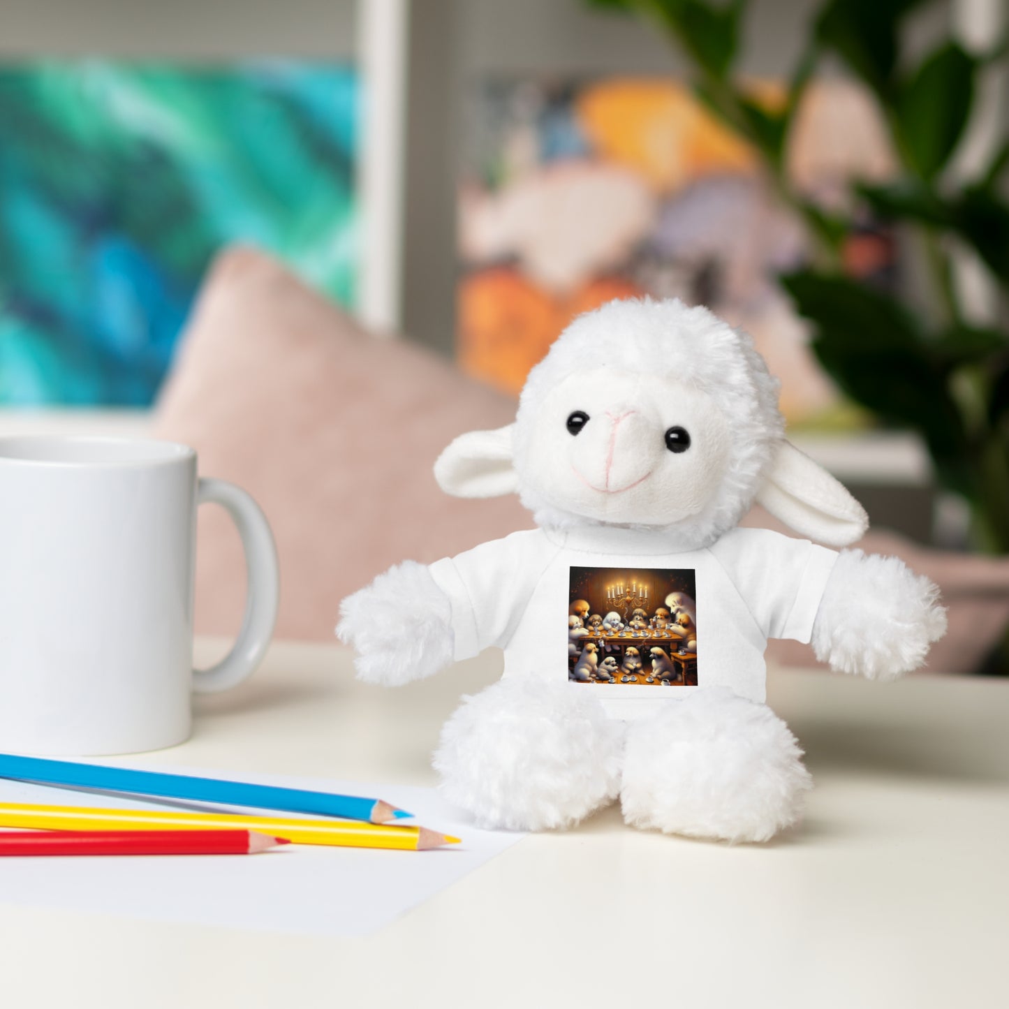 Puppies at Coffee Time - Stuffed Animals with Tee