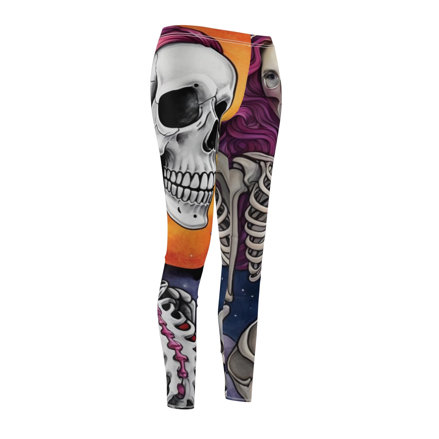 Skeleton - Women's Cut & Sew Casual Leggings (AOP)