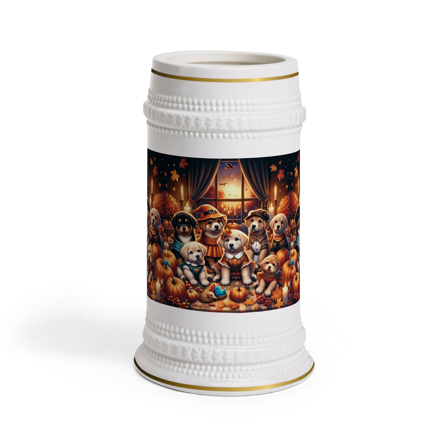 Thanksgiving Day Puppies 4 - Beer Stein Mug