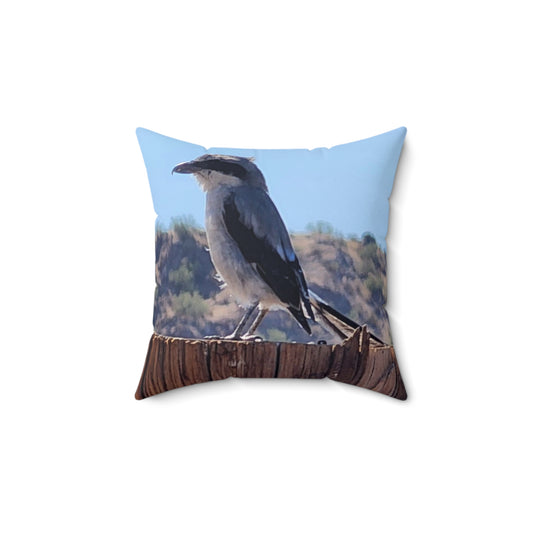 Shrike Bird - Spun Polyester Square Pillow