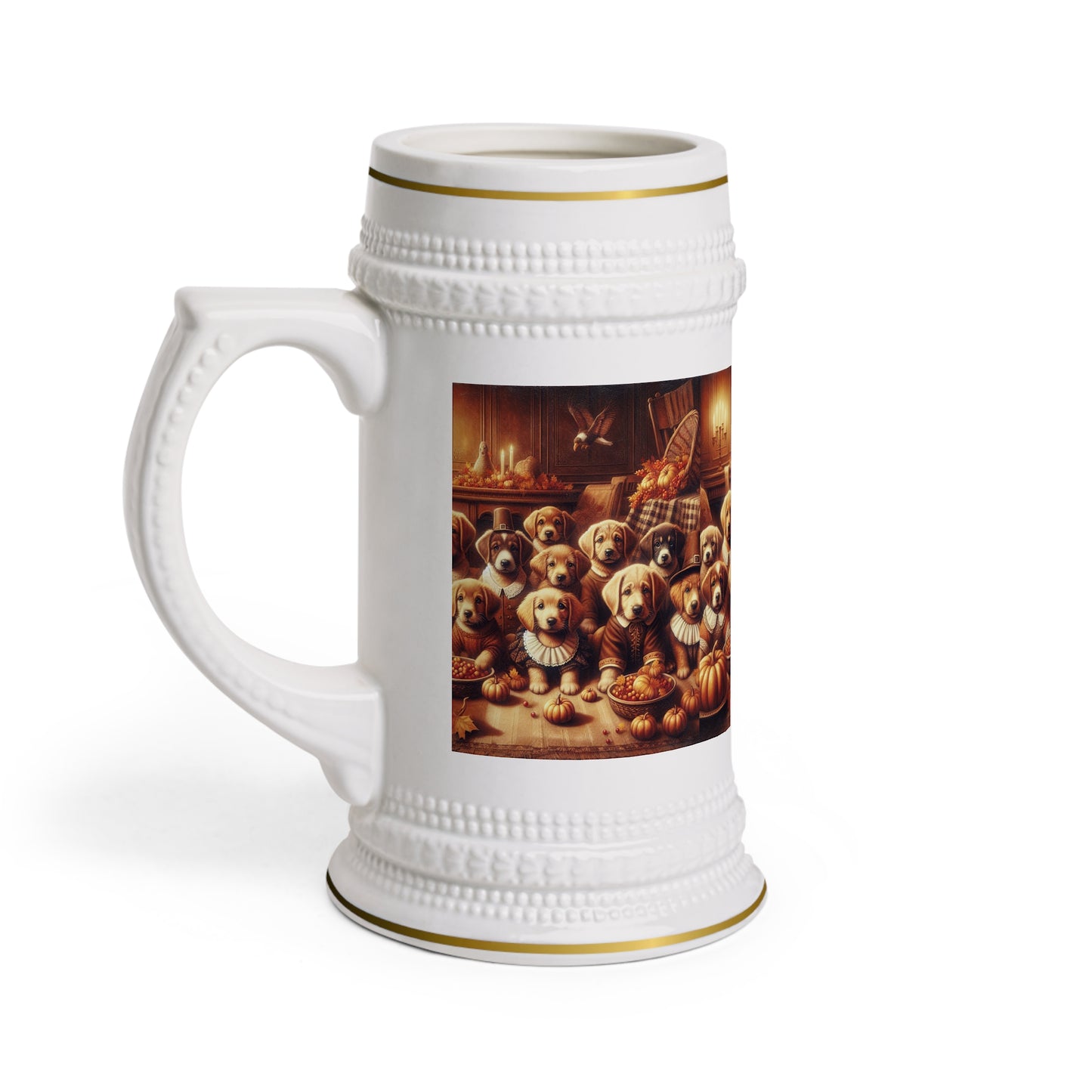 Thanksgiving Day Puppies 5 - Beer Stein Mug