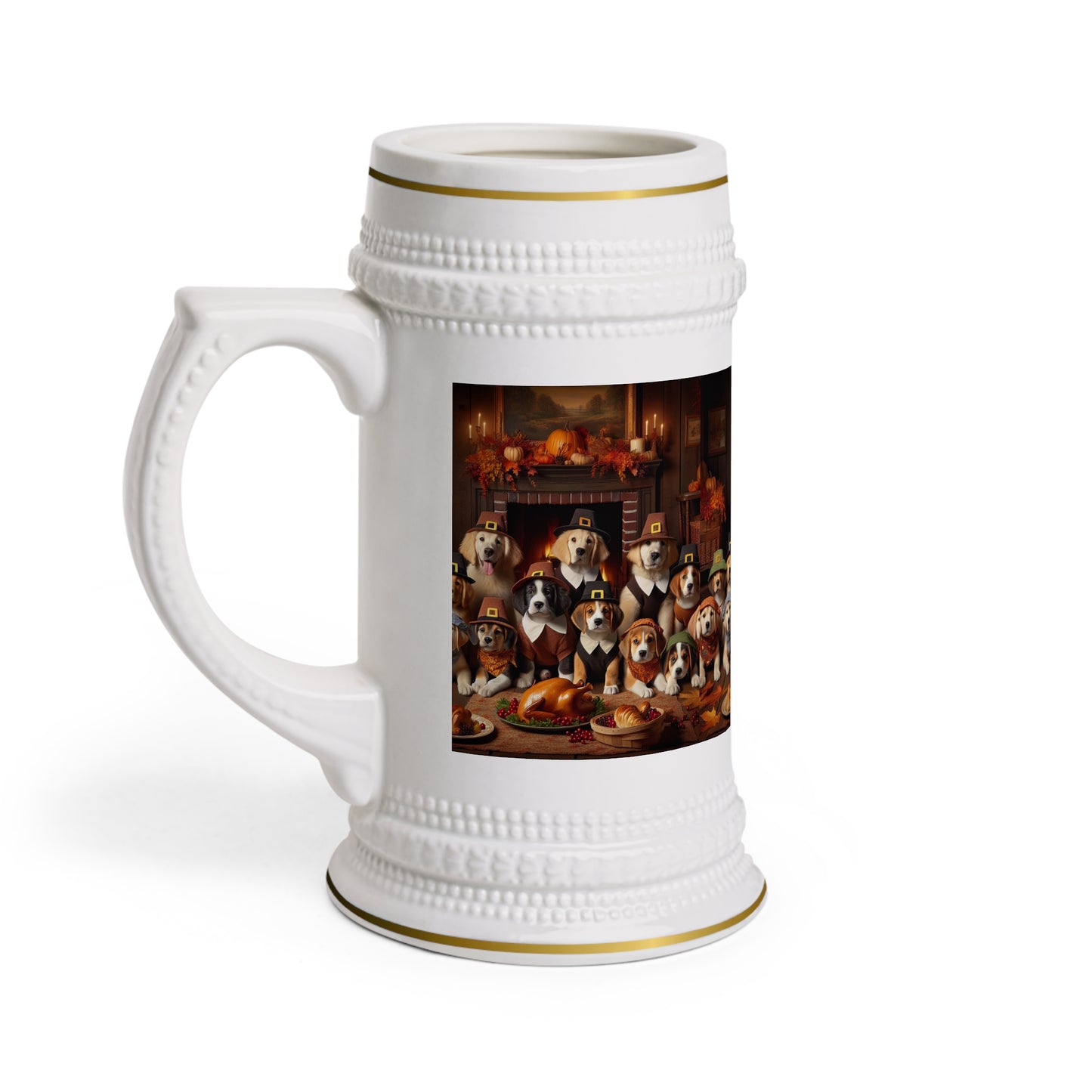 Thanksgiving Day Puppies 2 - Beer Stein Mug