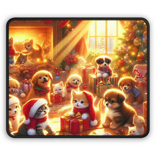 Puppies and Kittens Christmas  - Gaming Mouse Pad