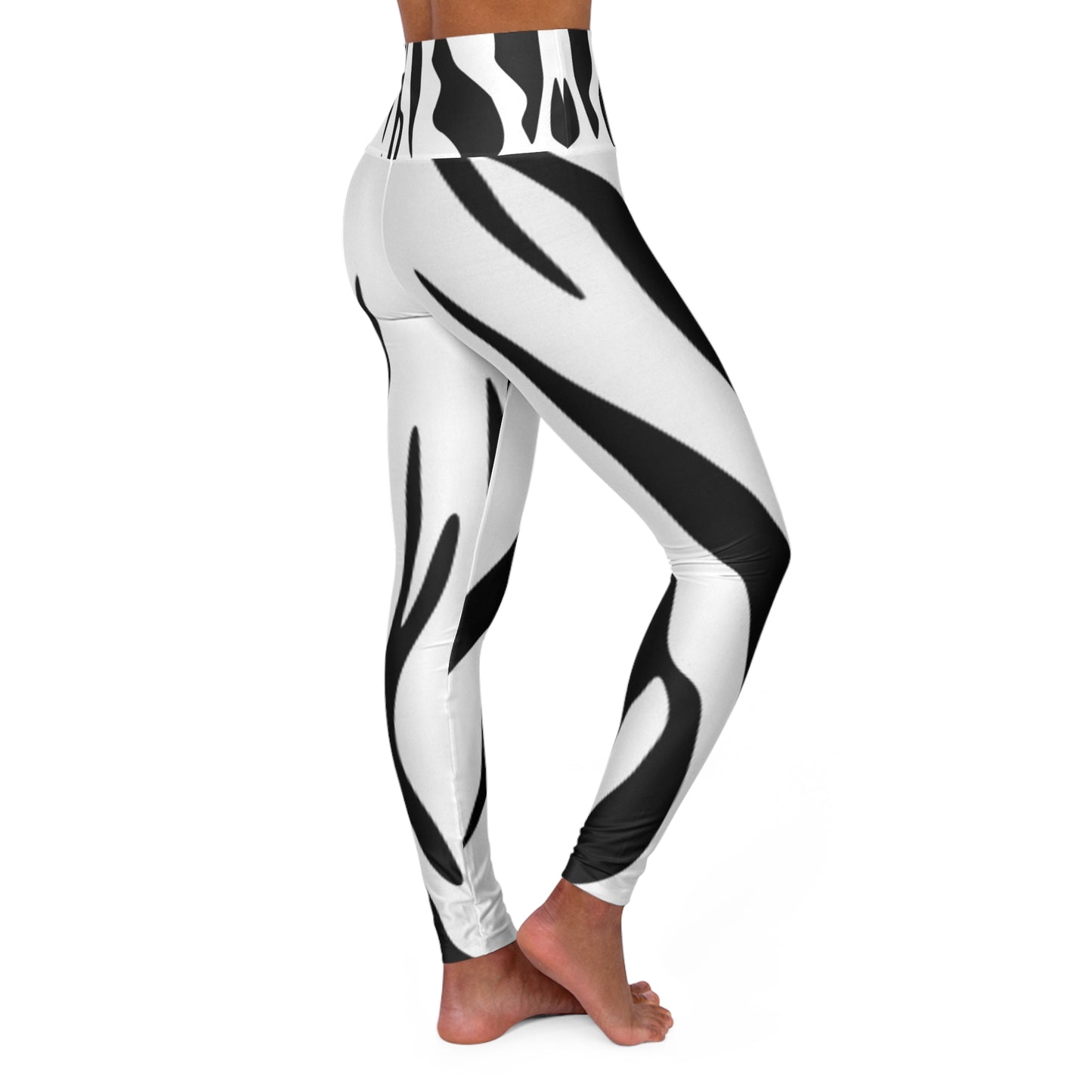 White Tiger - High Waisted Yoga Leggings (AOP)