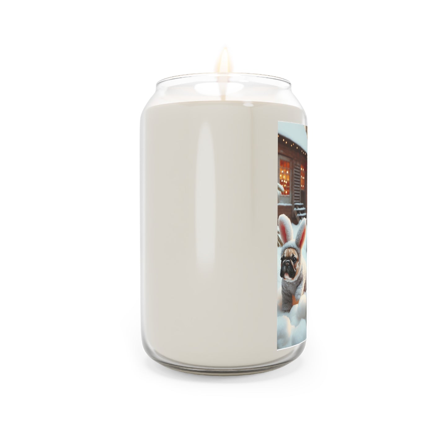 French Bulldog Bunny Rabbit Christmas- Scented Candle, 13.75oz