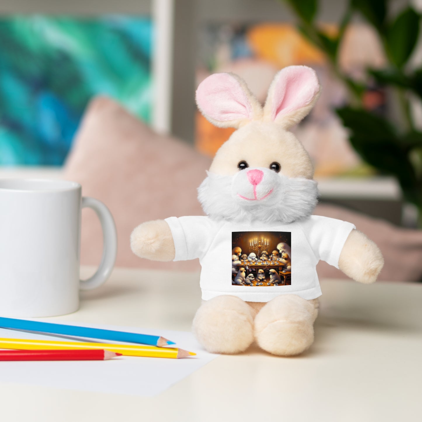 Puppies at Coffee Time - Stuffed Animals with Tee