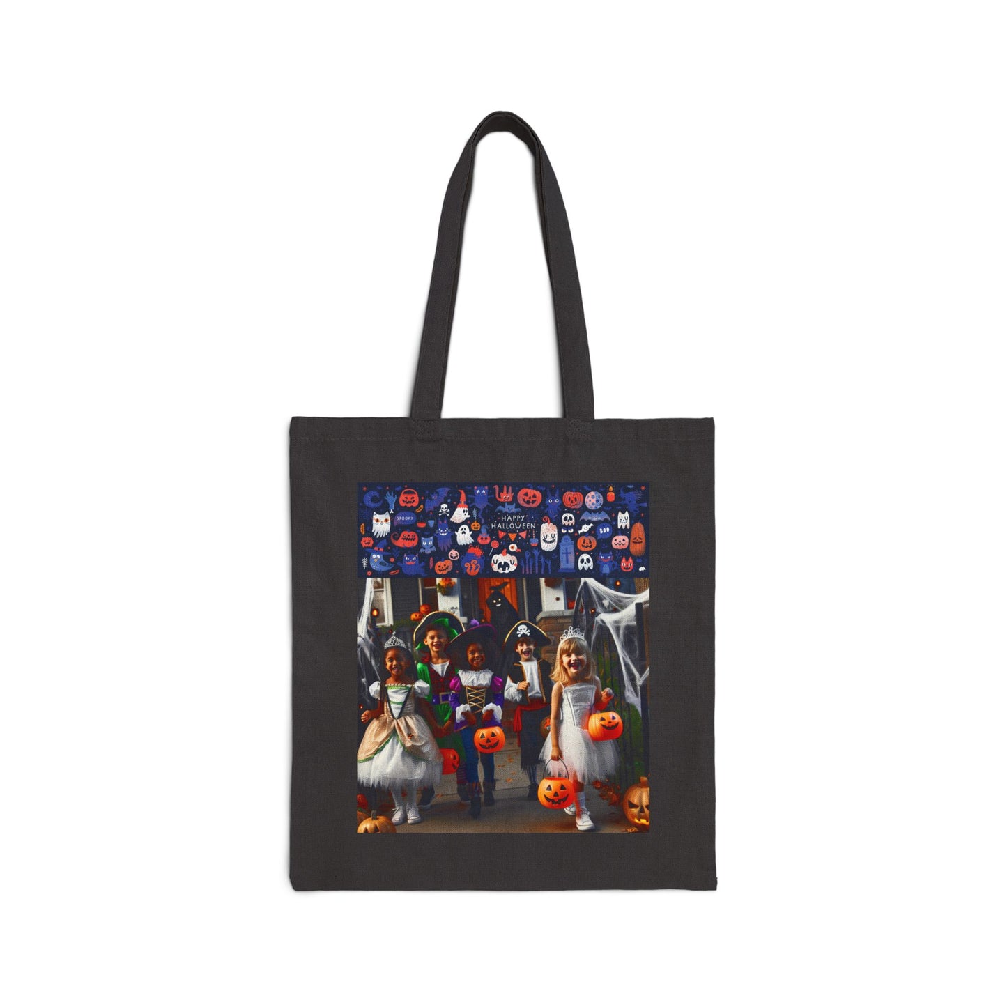 Happy Holloween Kids Trick or Treat Cotton Canvas Tote Bag