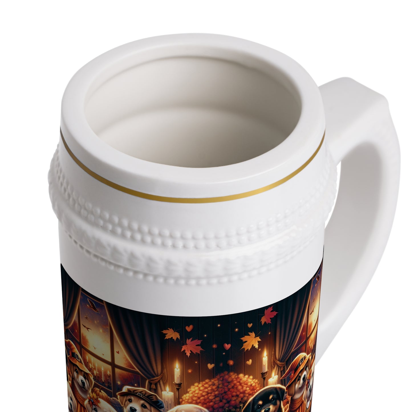 Thanksgiving Day Puppies 4 - Beer Stein Mug