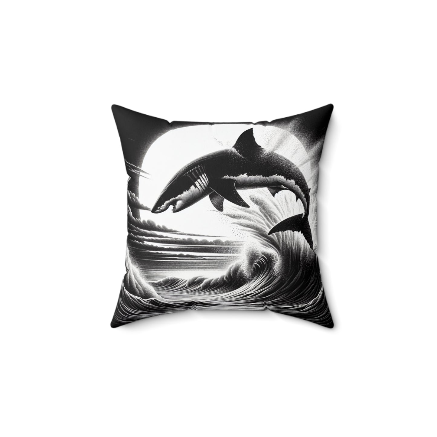 Air Jaws Shark  - Spun Polyester Square Pillow