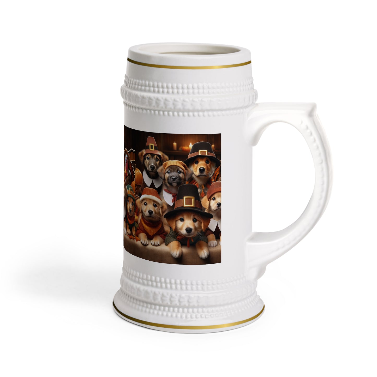 Thanksgiving Day Puppies 1 - Beer Stein Mug