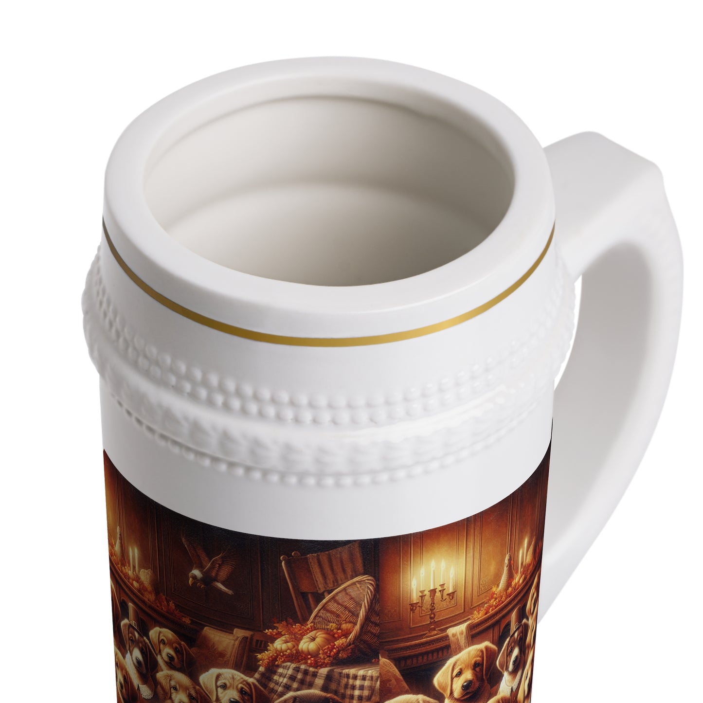 Thanksgiving Day Puppies 5 - Beer Stein Mug