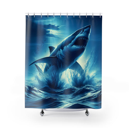 Air Jaws Shark - Shower Curtains