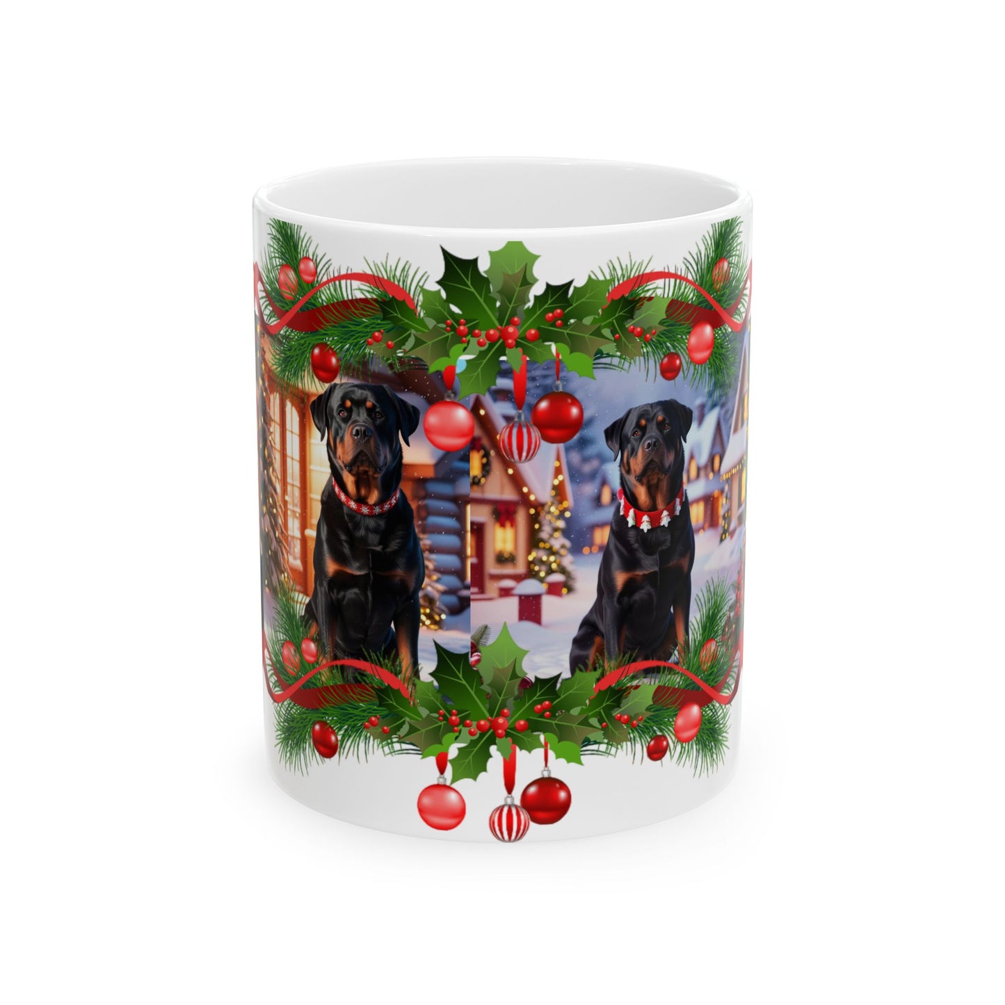 Rottweiler Christmas - Ceramic Mug, (11oz, 15oz)