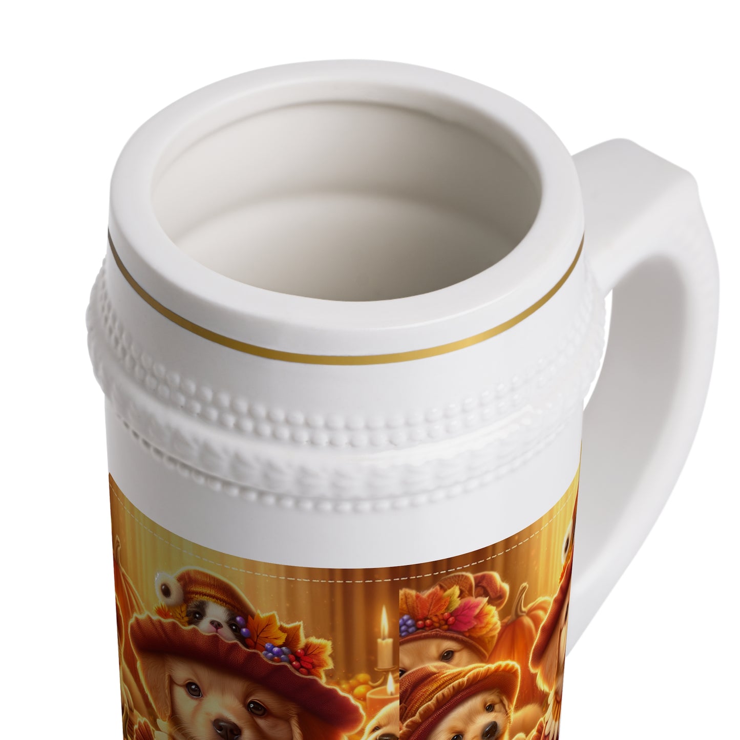 Thanksgiving Day Puppies 3 - Beer Stein Mug