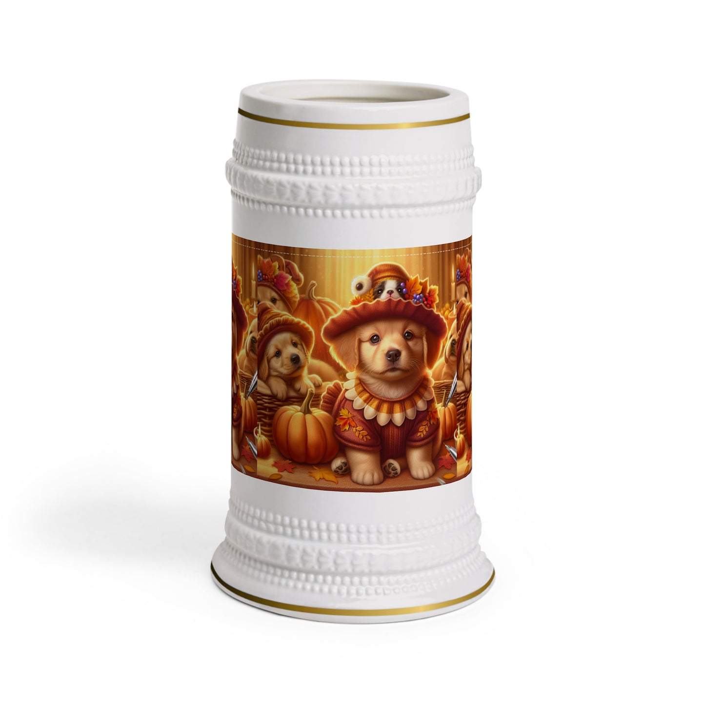 Thanksgiving Day Puppies 3 - Beer Stein Mug