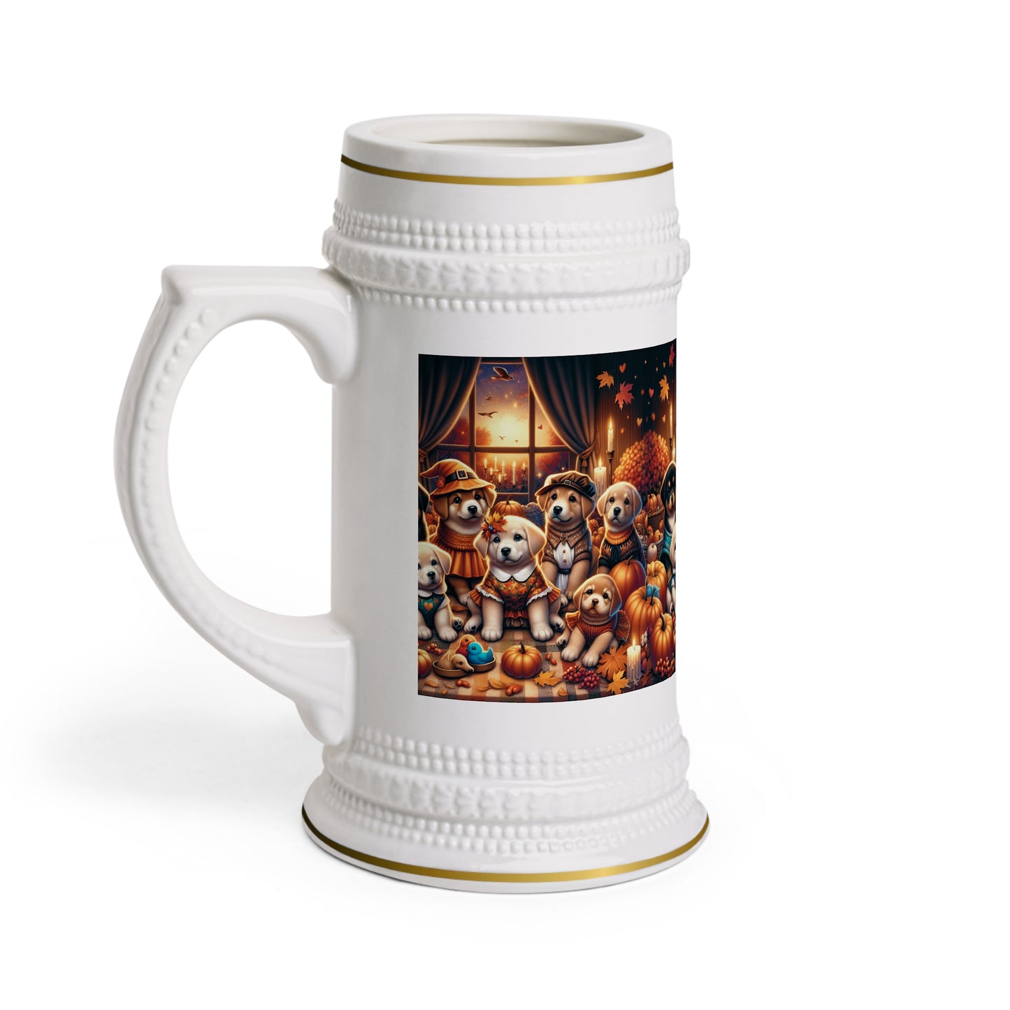 Thanksgiving Day Puppies 4 - Beer Stein Mug